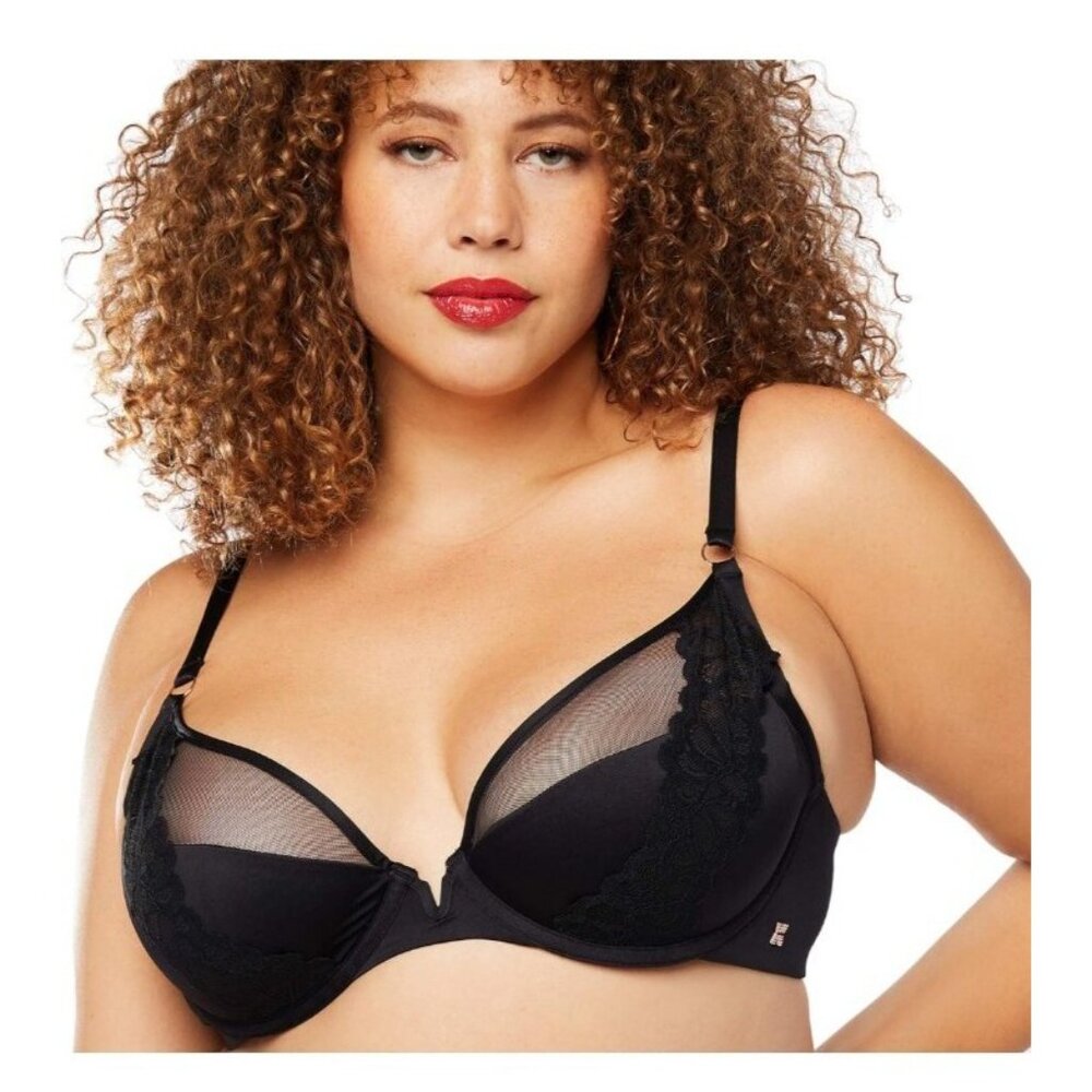 Savage X Fenty Not Sorry Womens 34C Padded Half Cup & Lace Underwire Black NWT - Picture 2 of 7